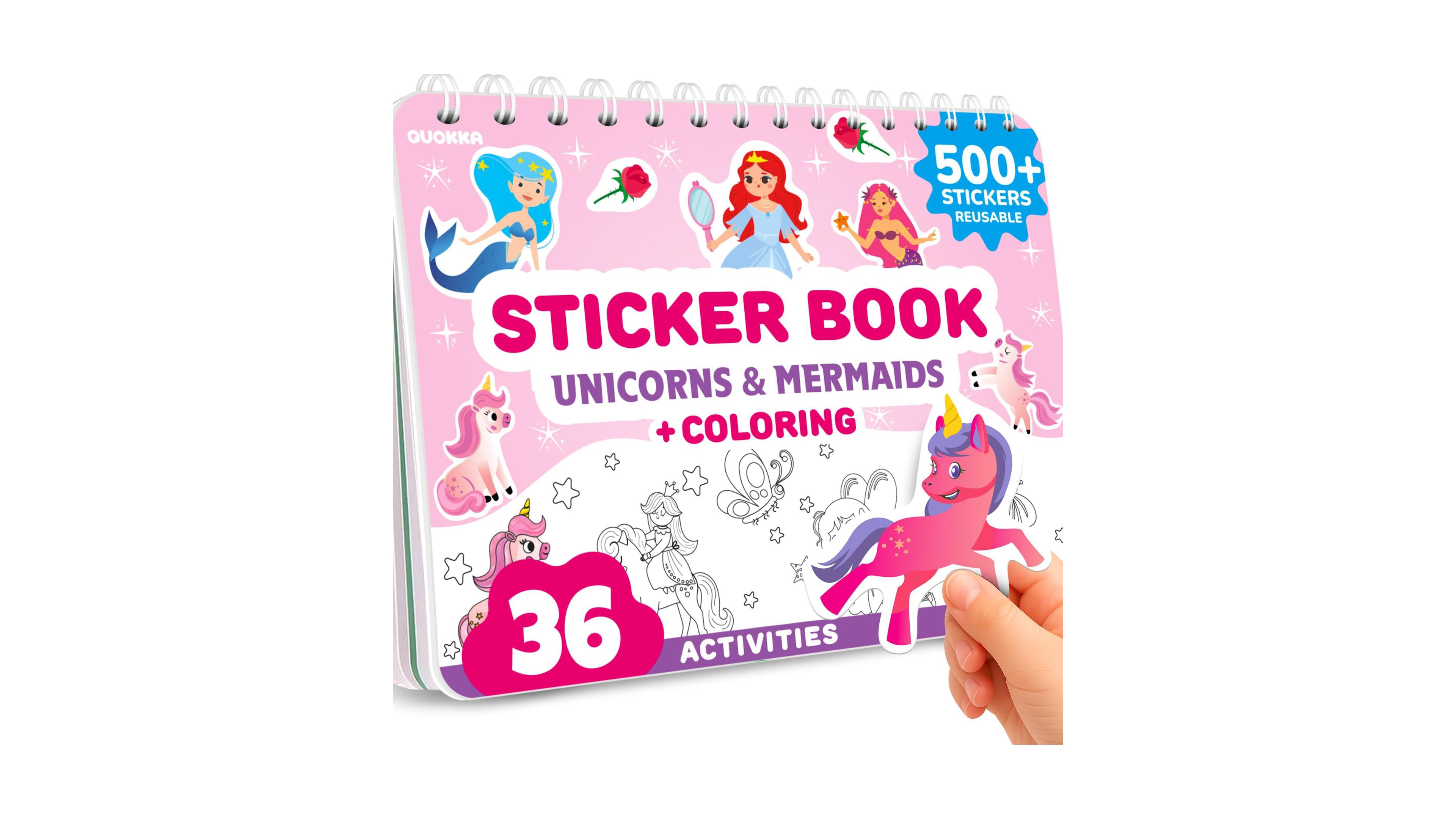 Quokka Draw and Stick Sticker Book with 500+ Stickers, Travel Activity, Ages 3-5