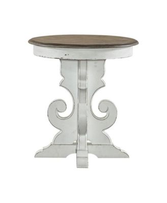 Antique Round Side Table Accent Piece for Rustic Living Rooms