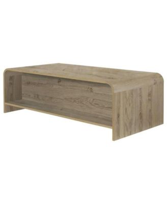Authentic Wood Rectangular Coffee Table with Sturdy Frame and Smooth Finish