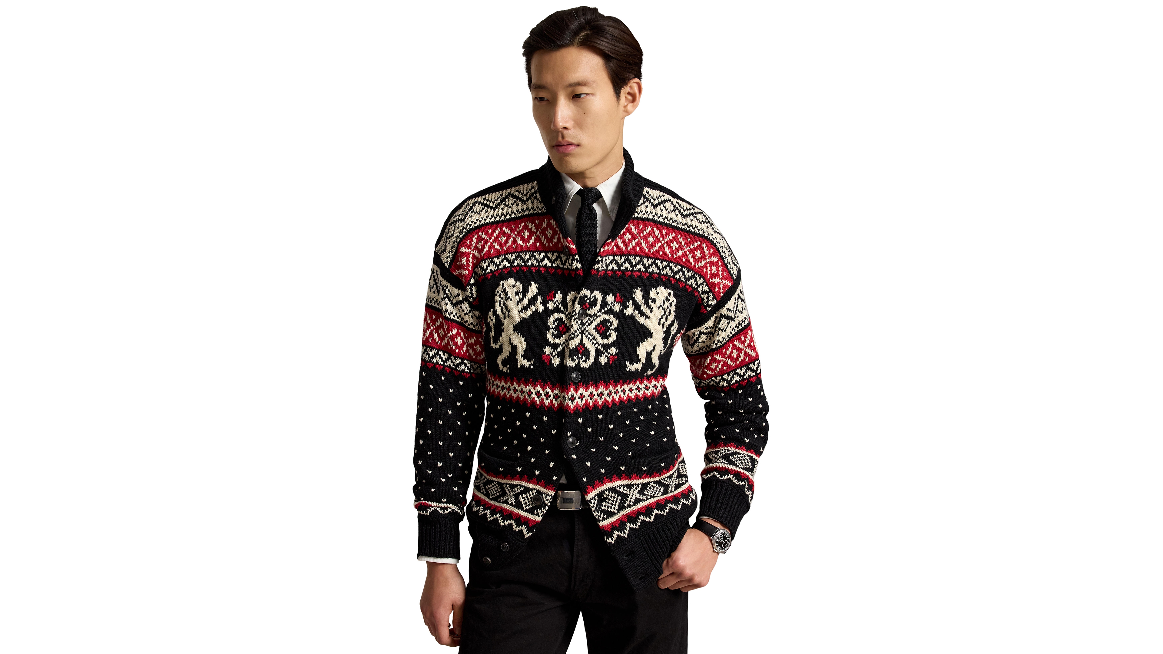 Polo Ralph Lauren Men's Royal Holiday Fair-Isle Relaxed-Fit Cotton-Cashmere Cardigan