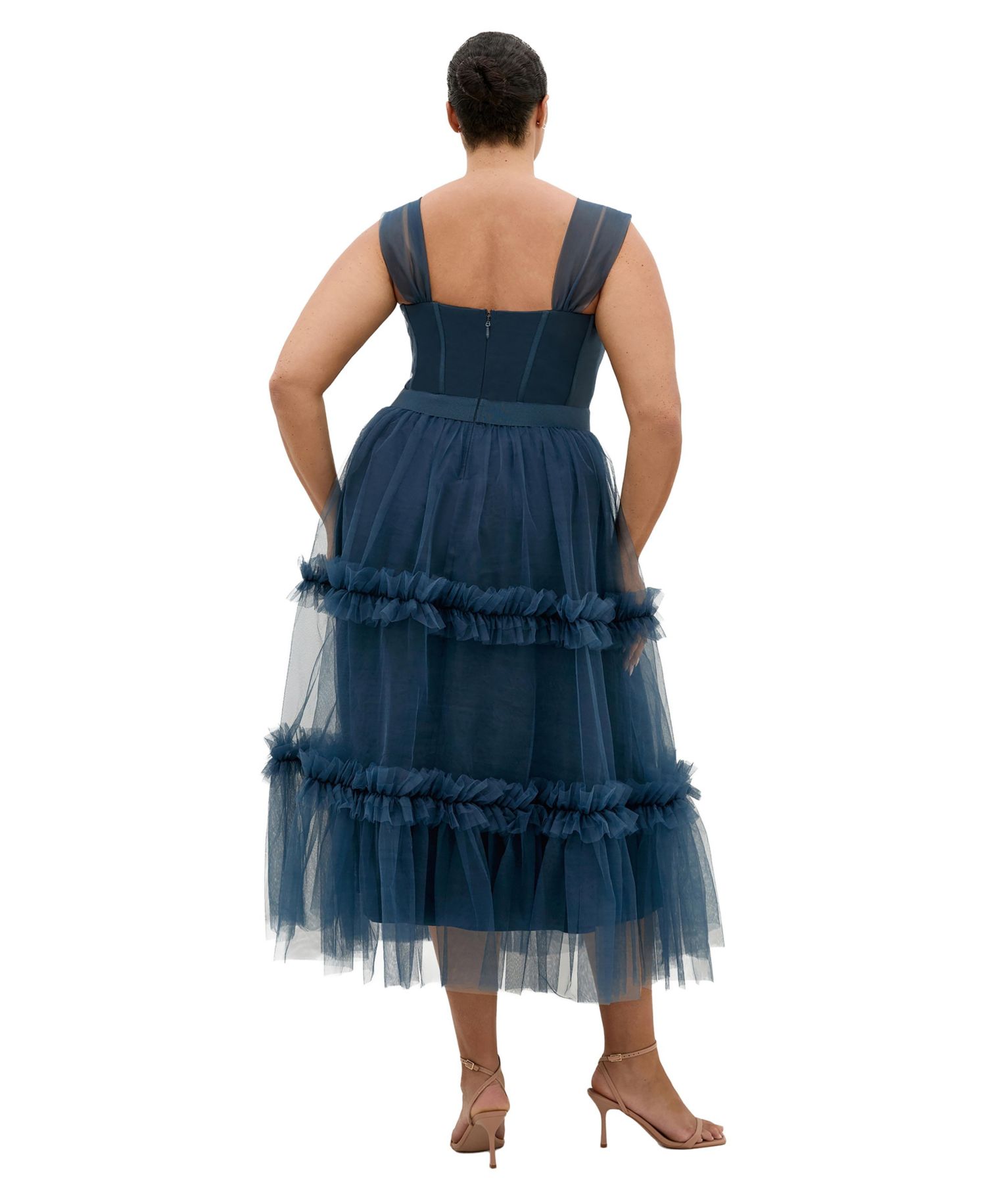 Plus Size Charming Tulle Tiered Dress