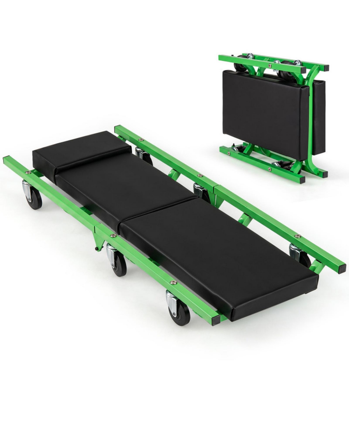 Sugift Foldable Rolling Mechanic Creeper with 360-Degree Swivel Wheels