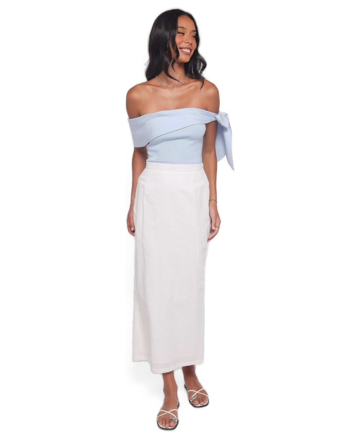 Women's Charama Off-Shoulder Knit Bow Top