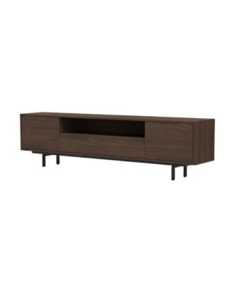 Walnut Finish Modern TV Console with 3 Doors