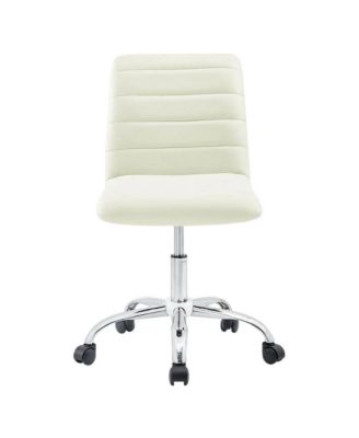 Vinyl Mid Back Office Chair with Armless Design and Comfortable Cushioned Seat