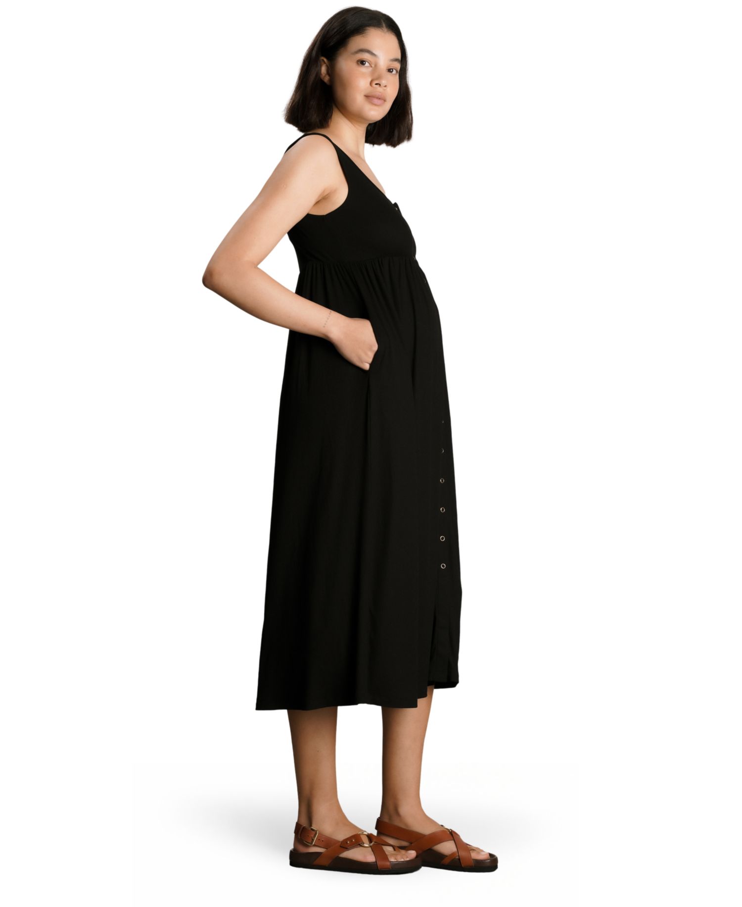 Women's NOM NOM Ribbed Modal Henley Nursing Dress