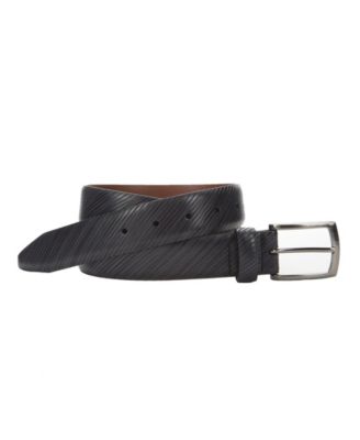 Men's Diagonal Etched Leather Belt