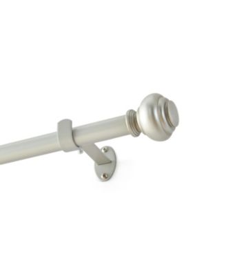 Manor 1" Single Curtain Rod with Rounded Globe Finial Design