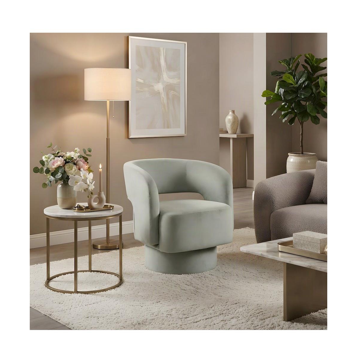 Starlight Canyon Home Polyester Split-Back Curved Swivel Mid-Century Modern Accent Chair