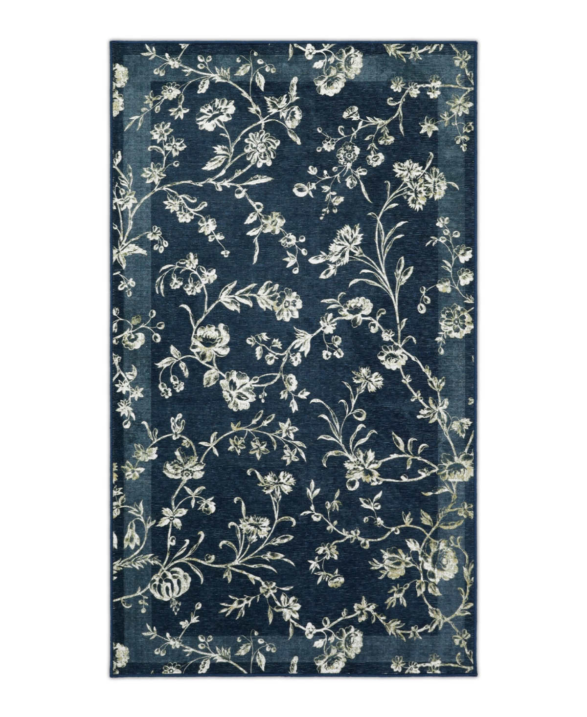 Laura Ashley Aria Border Floral Slip Resistant Accent Rug, 26" x 45"