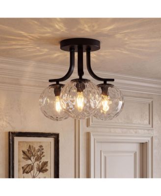 Modern 3-Light Semi-Flush Mount Ceiling Light, E12 Socket