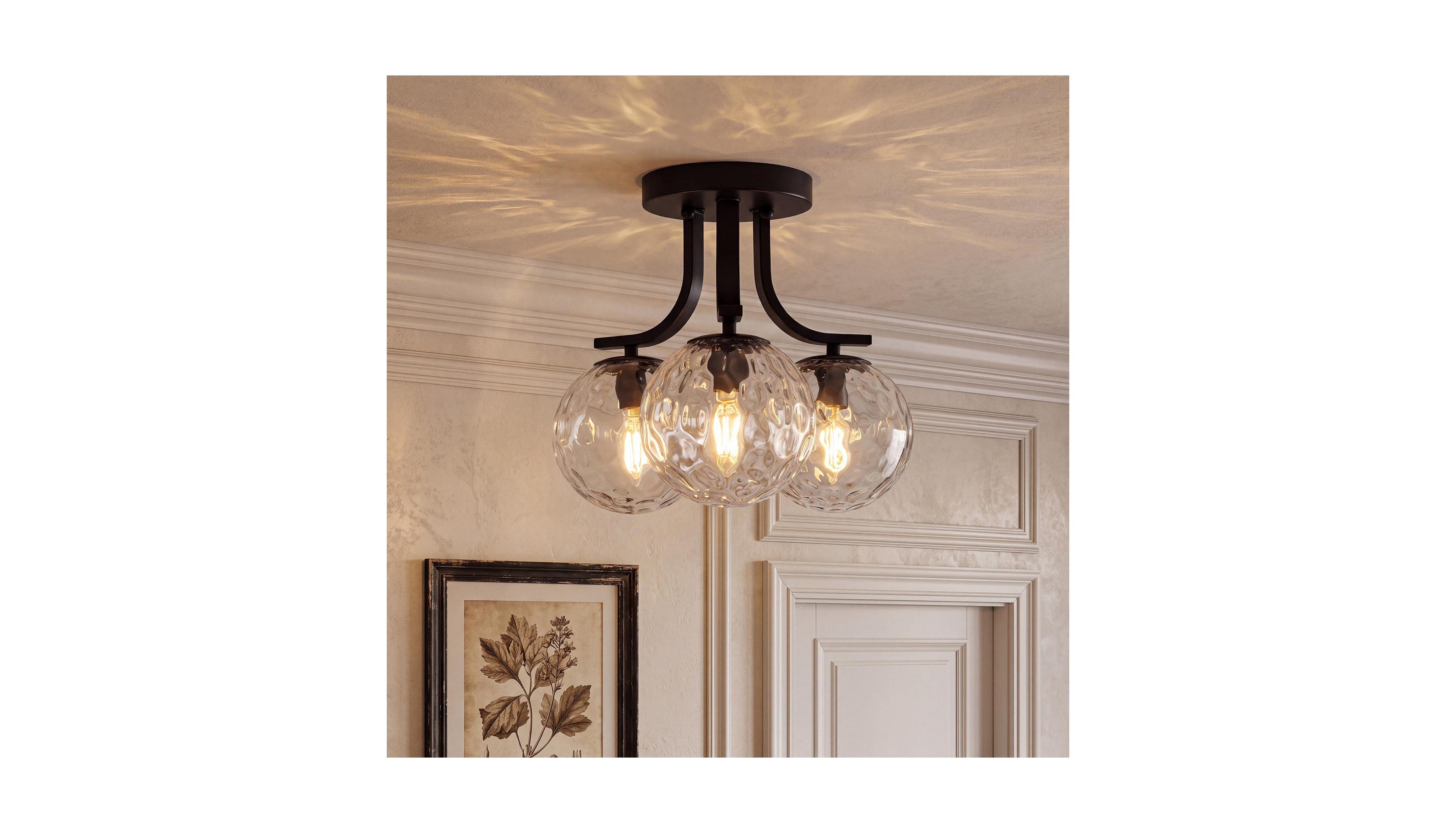 Tribesigns Modern 3-Light Semi-Flush Mount Ceiling Light, E12 Socket