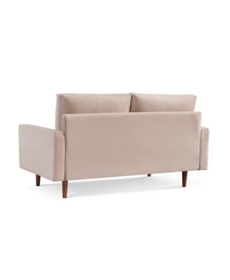 69 Inch Wide Upholstered Two Cushion Sofa with Square Arms