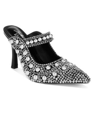 Womens Dalston Pearls and Rhinestones Slip On Sandals