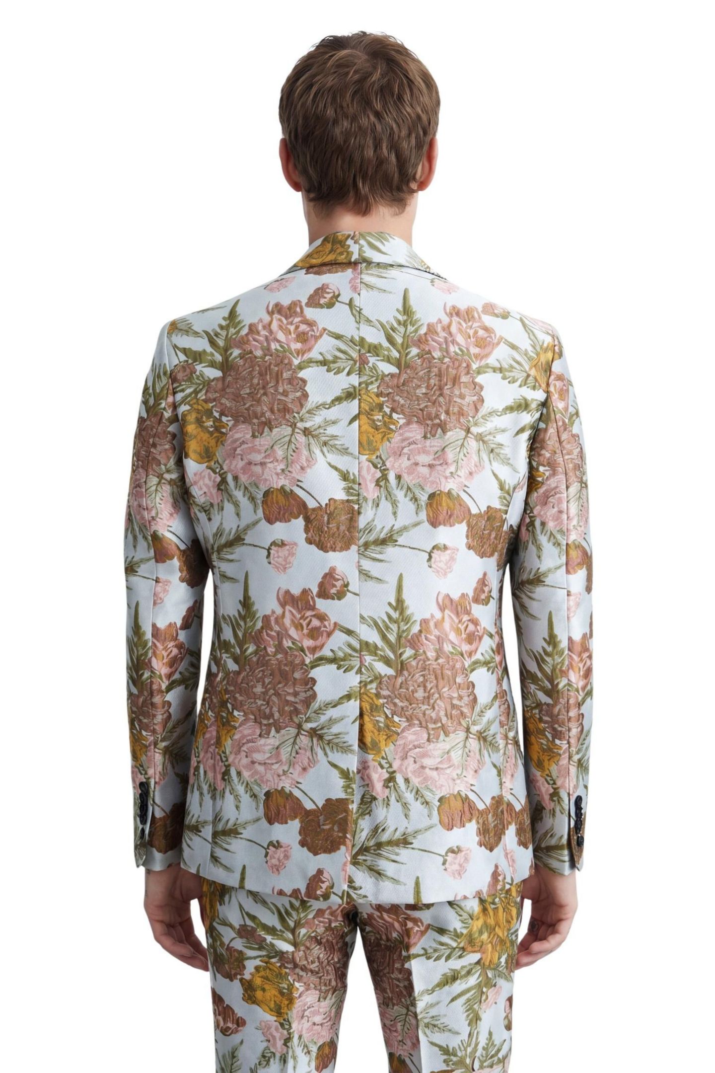 Мужской пиджак Twisted Tailor Hirshfield Slim Fit Floral Suit, цвет: Серебряный — фото 3