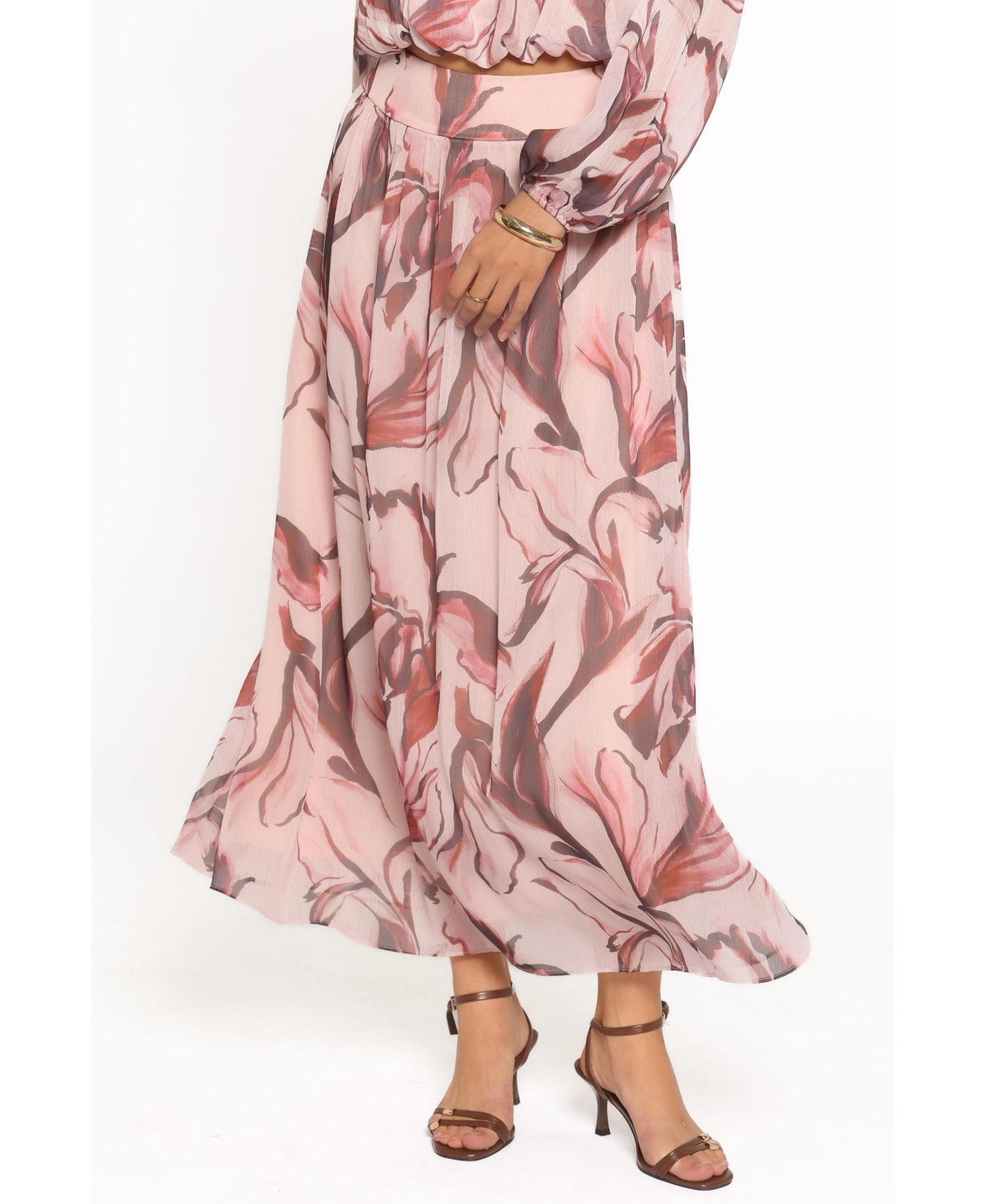 Women's Lorei Floral-Print Long-Sleeve Crewneck Top and Skirt, 2-Piece Set