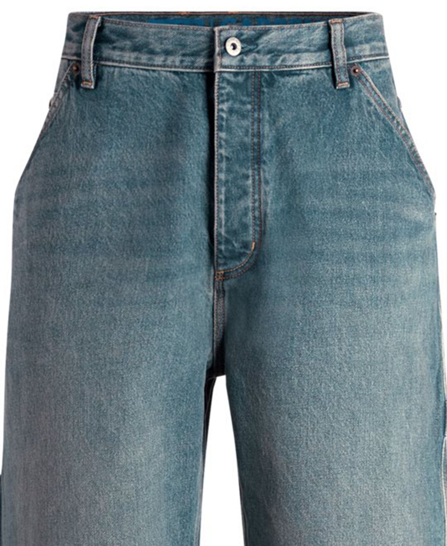 Мужские джинсы Hugo Boss Carpenter High-Waisted Straight-Leg Denim Jeans, цвет: Тёмный бежевый — фото 2