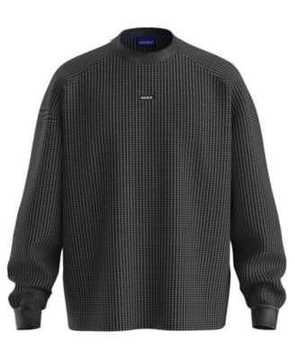 Men's Waffle-Knit Long-Sleeve Sweater