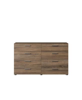 Elegant 8 Drawer Dresser in Truffle Oak for Modern Bedroom Storage Solutions