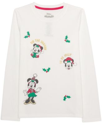Girls' XS-XL Minnie Holly Long-Sleeve Graphic T-Shirt