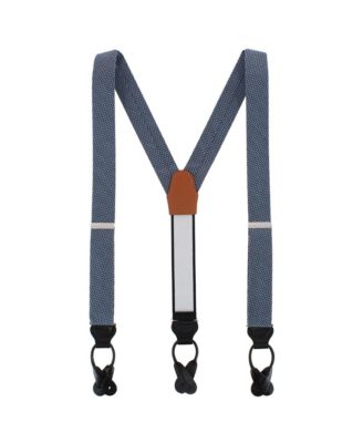 Neat Pattern Wool-Blend Button-End Suspenders