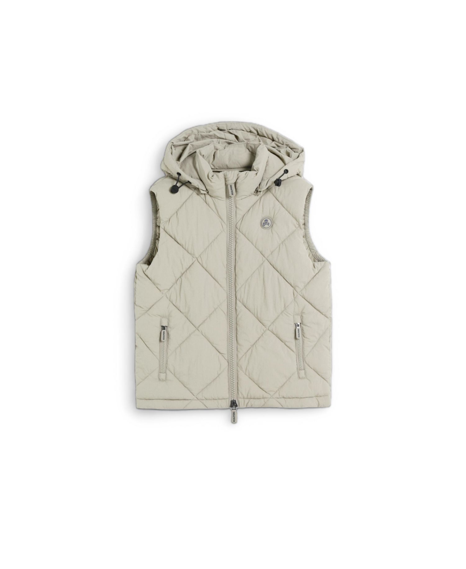 Boys' 4-20 Puffer Hooded Vest with Rubberised Skull Detail