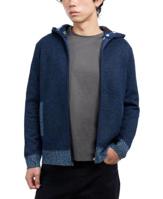 Men's Azure Full-Zip Fleece-Lined Hooded Sweater
