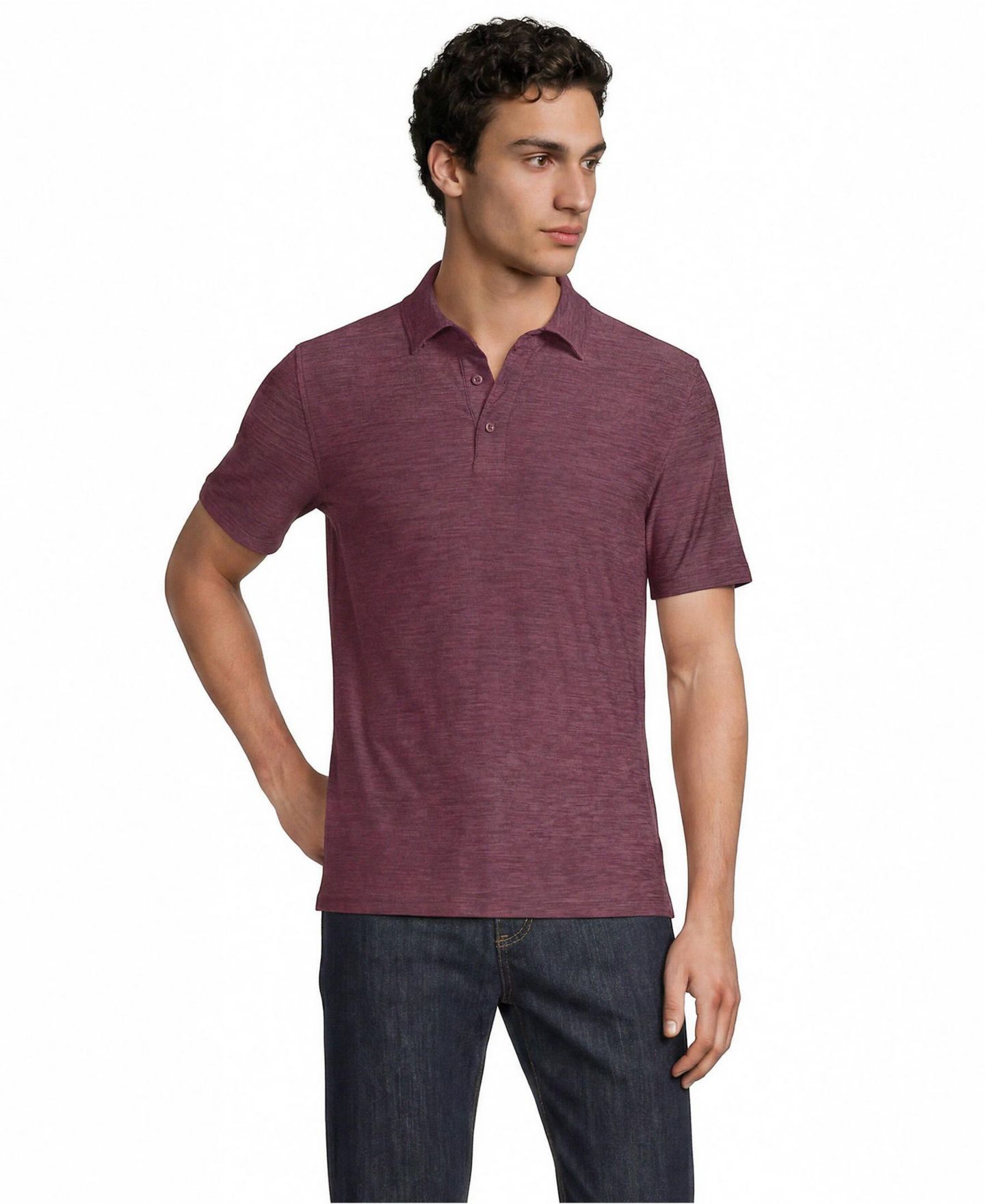 Мужское поло Lands' End Performance Flex Stretch Polo, цвет: Light Boysenberry Spacedye — фото 1