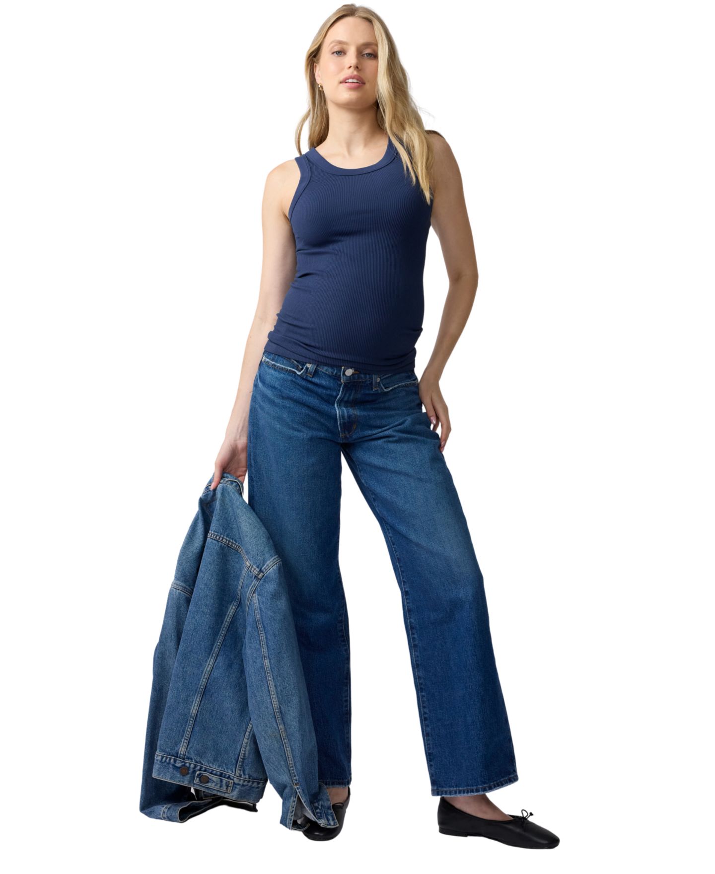 Женский топ Ingrid + Isabel Seamless Ribbed High Neck, цвет: Тёмно-синий — фото 3