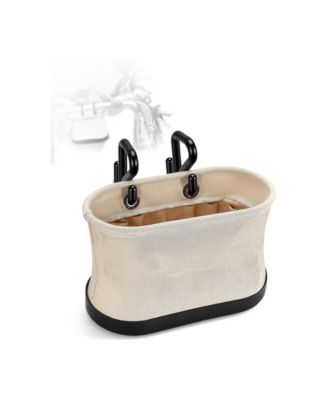 Canvas Bucket Bag With Hooks 14 Pocket Oval Tool Organizer For Lineman Heavy Duty