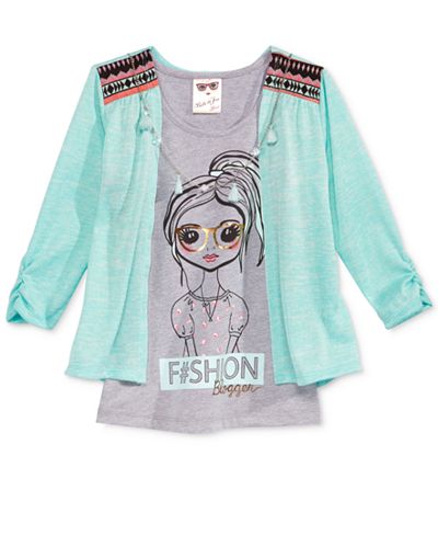 Belle Du Jour Cozy Sweater & Fashion Blogger Graphic-Print Tank Top, Big Girls (7-16)