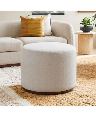 Swivel Ottoman Footrest, Round Accent Ottoman, 360-Degree Swivel Base