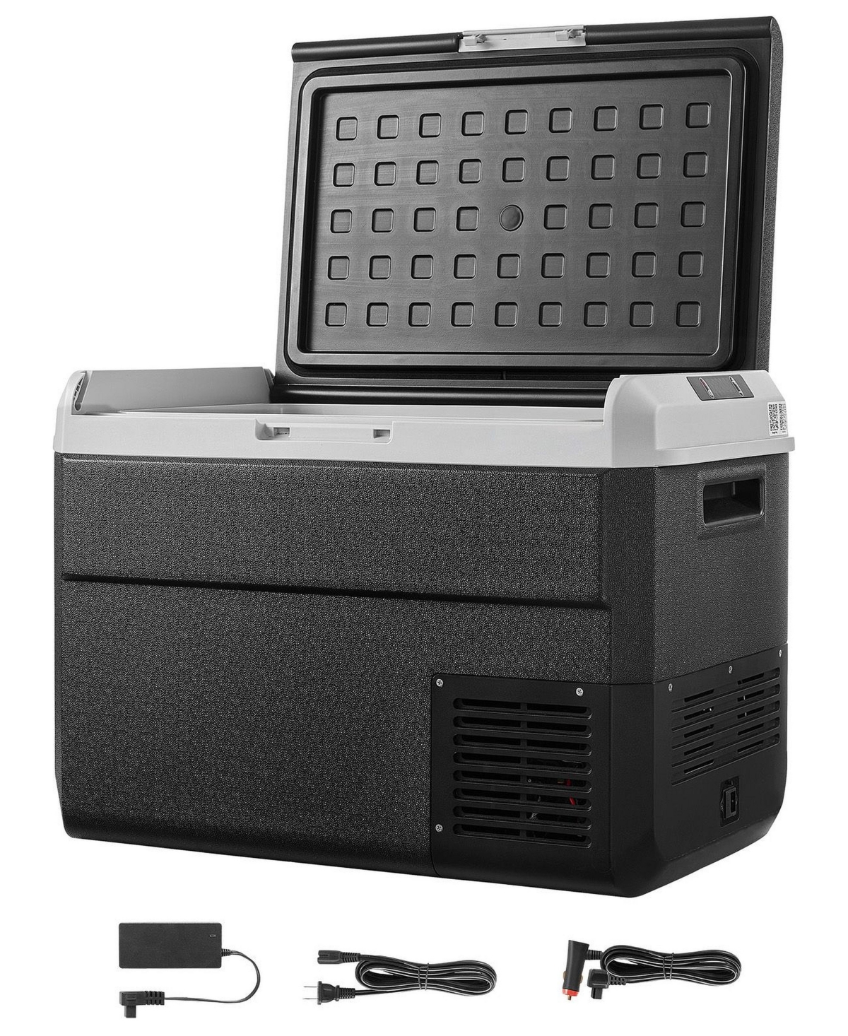 Sevorley Portable Electric Cooler, 50L Capacity, 24V for Camping, Travel and Outdoor Activities - Black