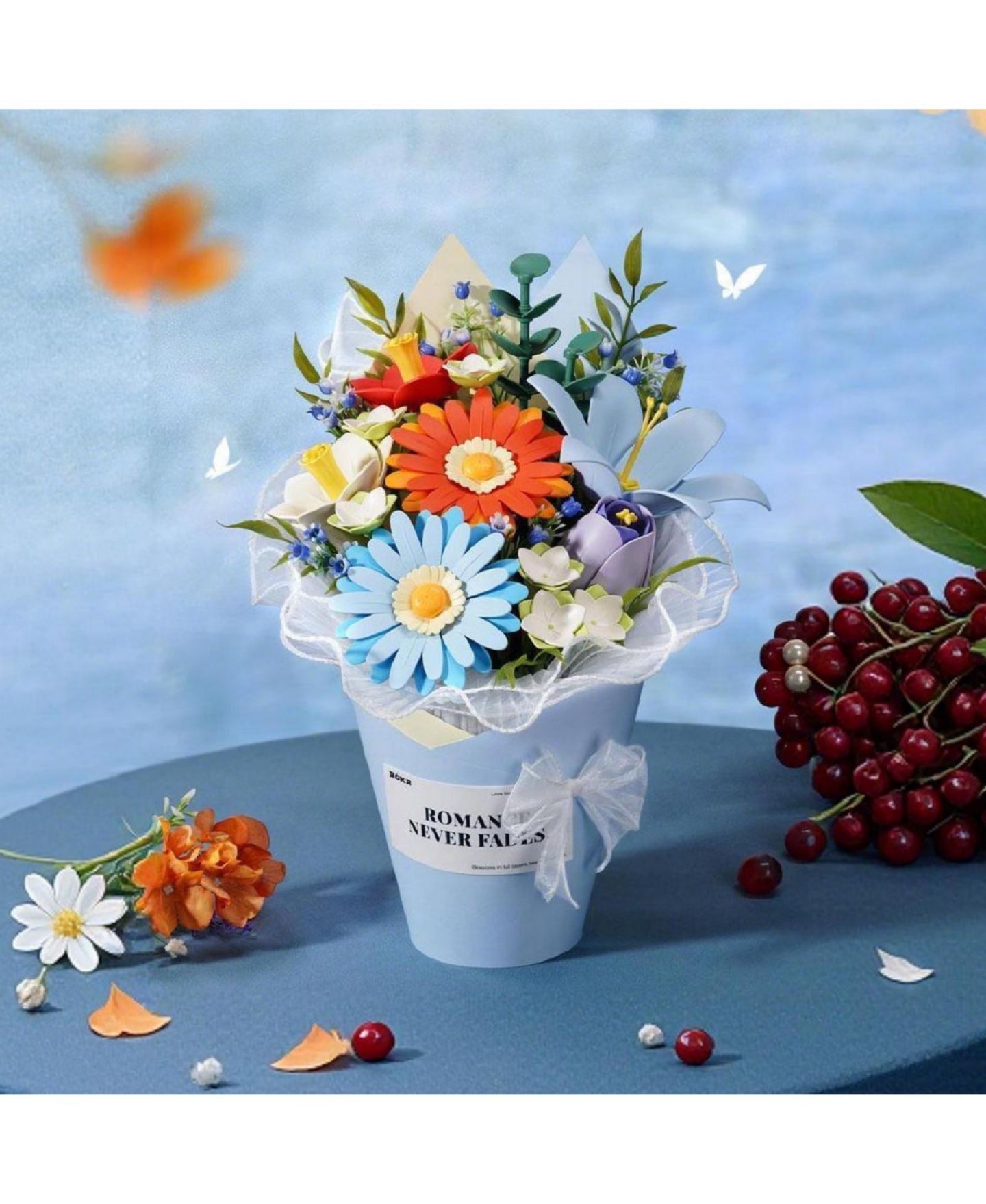 Детские конструкторы Robotime DIY Flower Bouquet Puzzle Kit 3D Flowers Building Set Handmade Arrangement Craft Decor Gift for Adults — фото 3