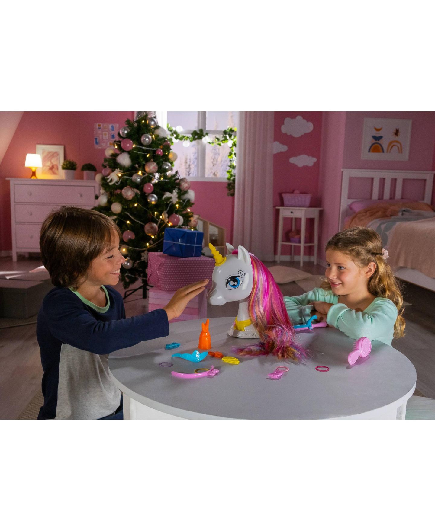 Детские куклы Lexibook My Magic Interactive Unicorn Hair Styling Head with Long and Silky Hair, Ages 3+, цвет: Разноцветный — фото 5