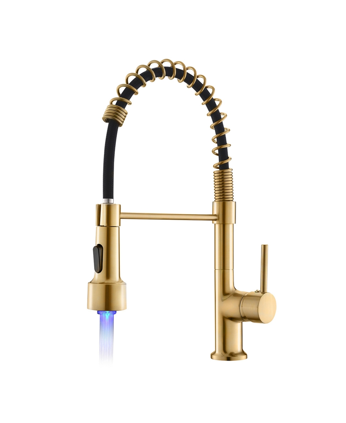 Thirtypeachy Single Handle Pull-Down Kitchen Faucet with Led Sprayer, High Arc 360degree(s) Swivel Gooseneck Design
