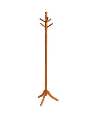 Wooden Entryway Coat Rack and Hat Stand with Finish