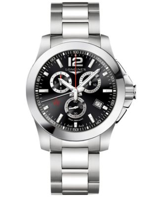 Longines - Men's Swiss Chronograph Conquest Stainless Steel Bracelet Watch 44mm L38004566