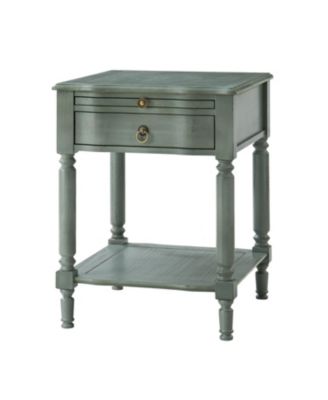 Sessoms Traditional 20"W Solid Wood 1-Drawer End Table with Built-in Charging Station