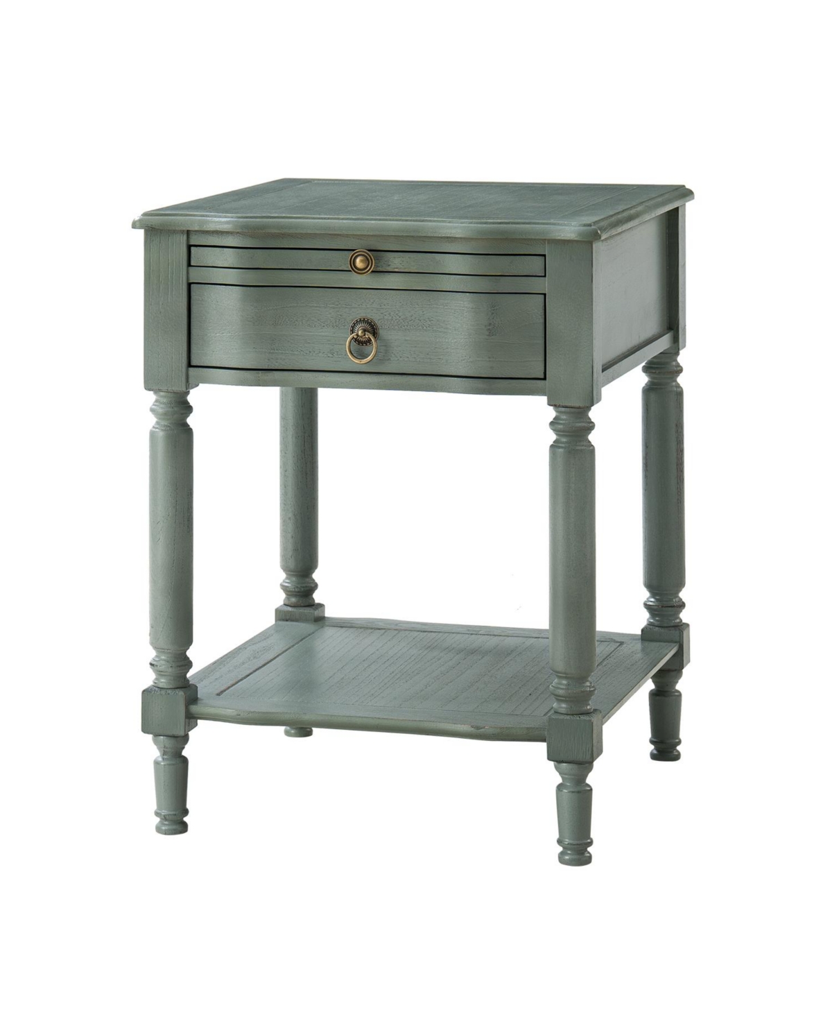 Hulala Home Sessoms Traditional 20"W Solid Wood 1-Drawer End Table with Built-in Charging Station
