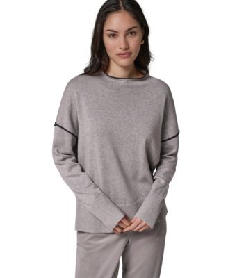 Women's Oversized Mock Neck Cotton Sweater