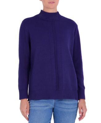 Petite Cable Knit Oversized Mock Neck Sweater