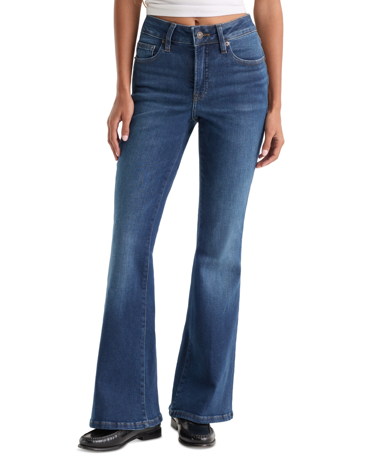 Good American Petite Always Fits High-Waisted Flare Stretch Denim Jeans
