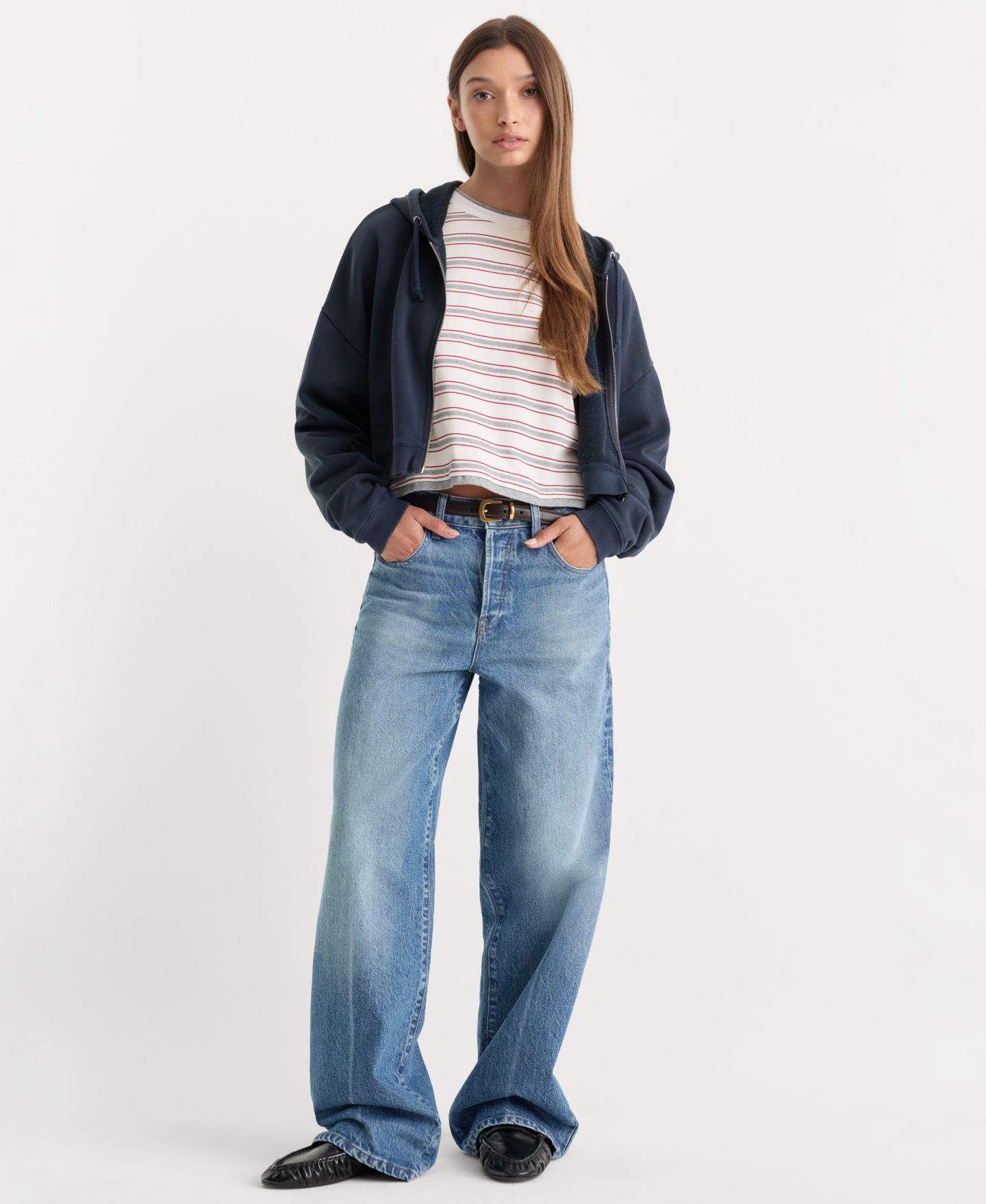 Женский топ Good American Long-Sleeve Layered Top, цвет: Чёрный — фото 7