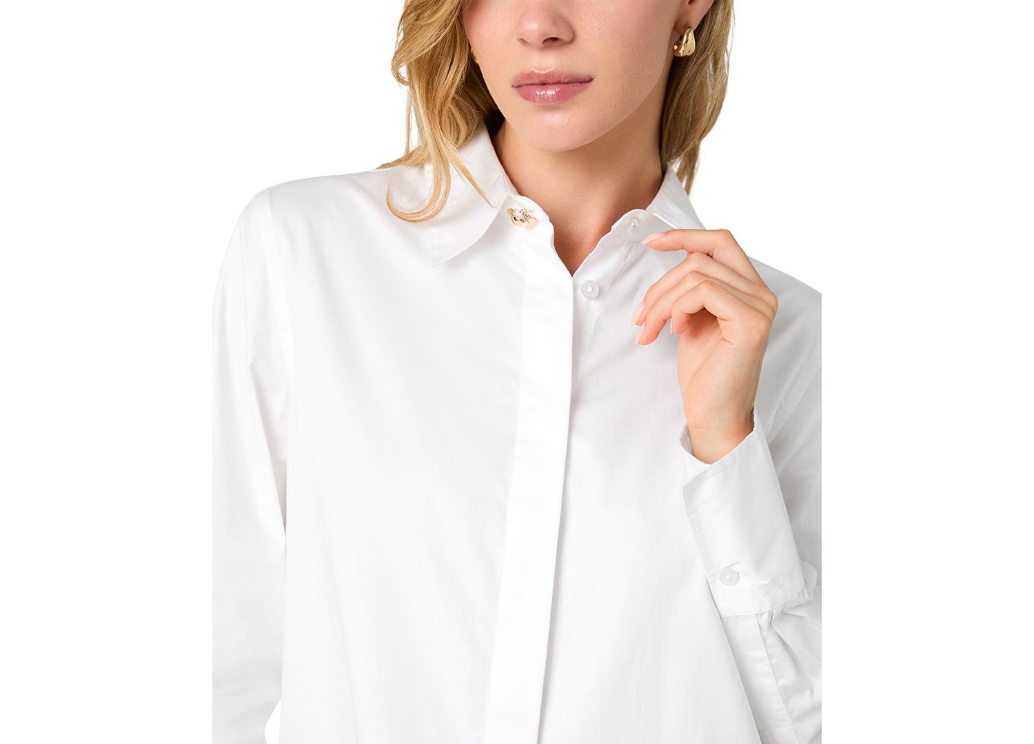 Women's Alexis Long-Sleeve Point-Collar Cotton Shirt
