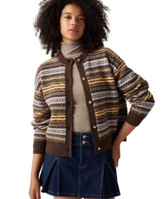 Women's Charlotte Fair Isle Cable-Knit Wool-Blend Cardigan Sweater