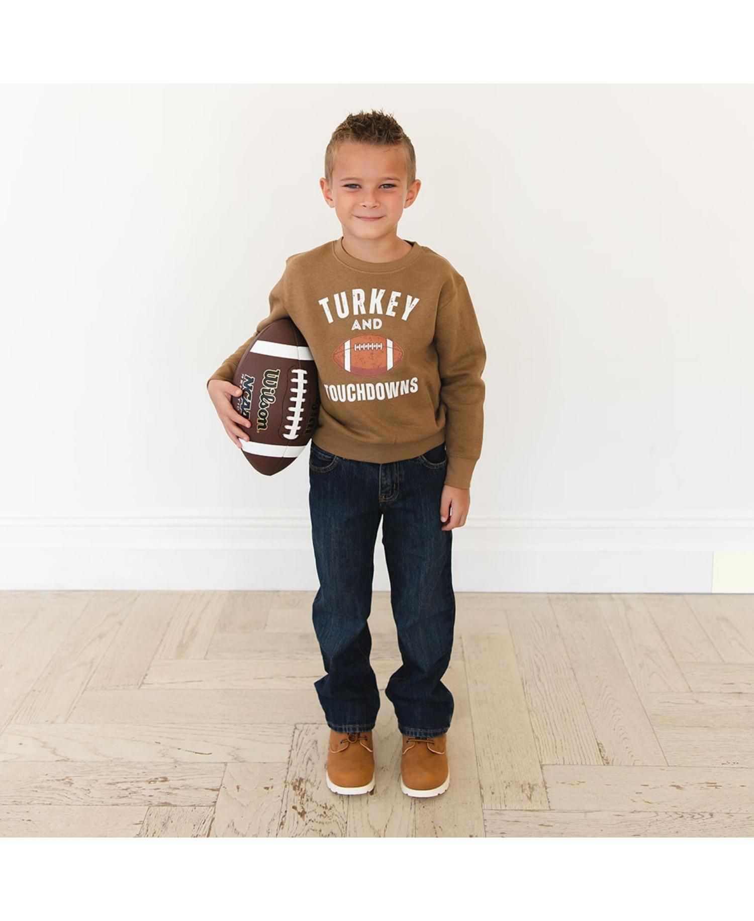 Boys' 4-20 Turkey and Touchdowns Sweatshirt