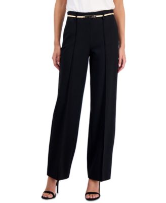 Women's Wide Leg Belted Compression Pants