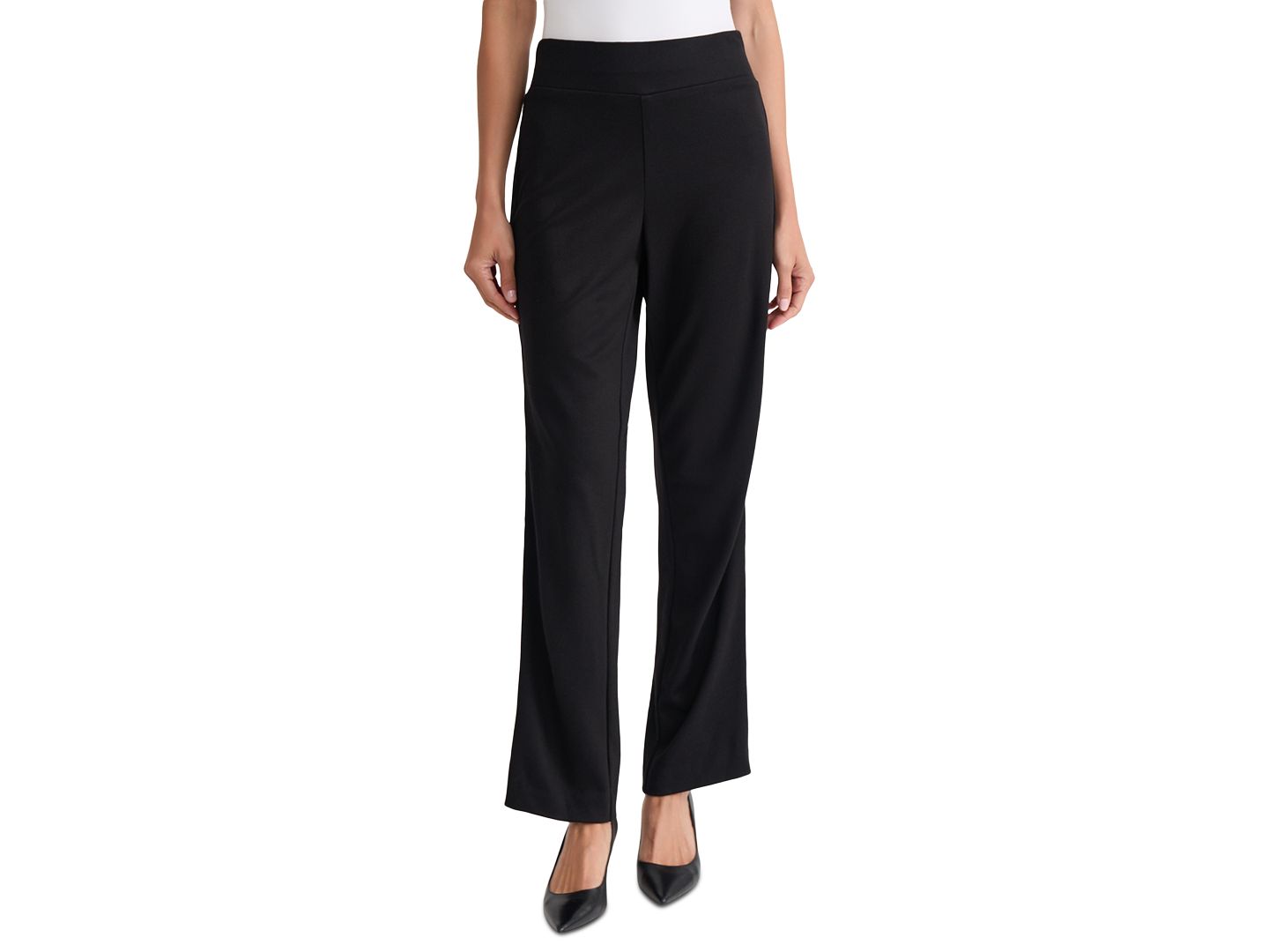 Женские брюки Jones New York Petite Velvet Side Stripe Pull-On, цвет: Чёрный — фото 1