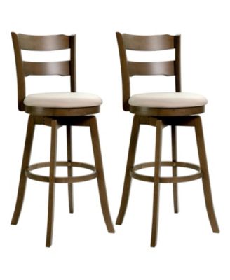 30.5 in Swivel Barstools with Backrest and Upholstered Seat-Set of 2